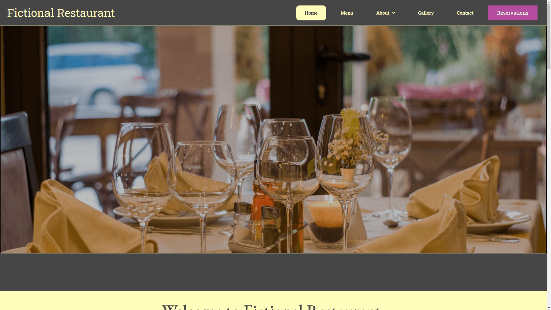 Restaurant site screenshot