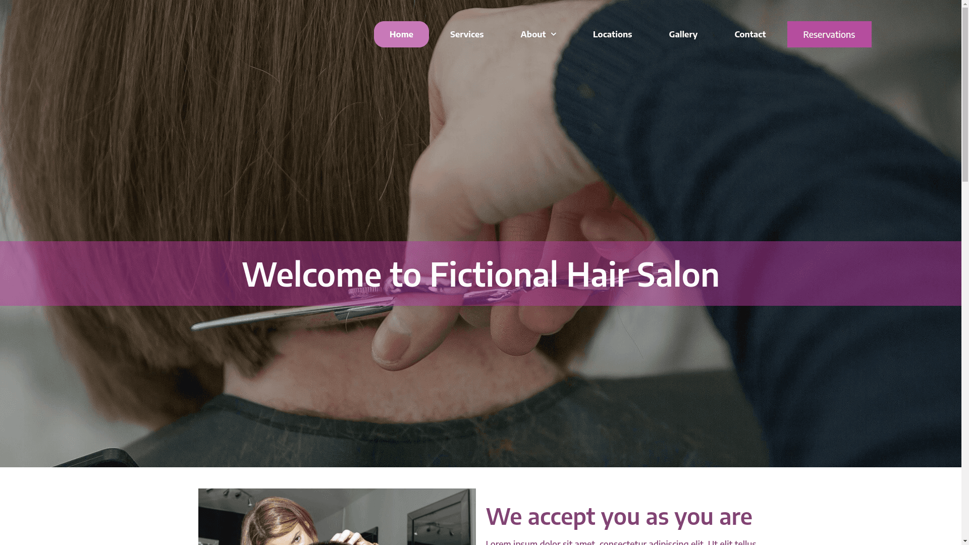 Hair Salon site screenshot